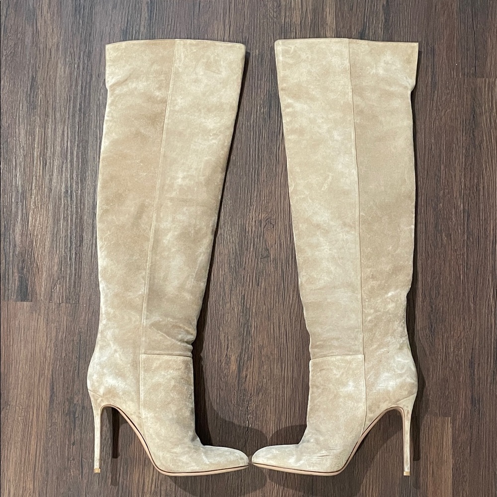 Gianvito Rossi Tan Over-the-Knee Boots
